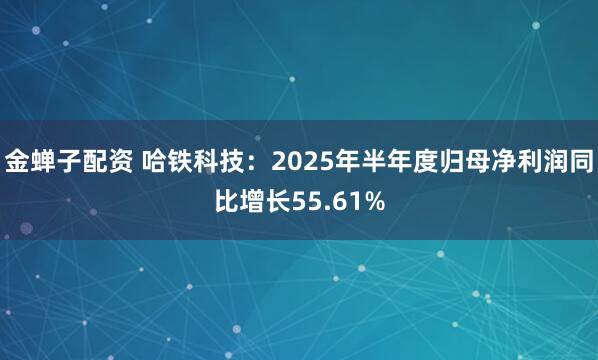 金蝉子配资 哈铁科技：2025年半年度归母净利润同比增长55.61%