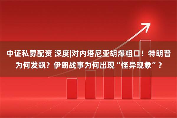 中证私募配资 深度|对内塔尼亚胡爆粗口！特朗普为何发飙？伊朗战事为何出现“怪异现象”？